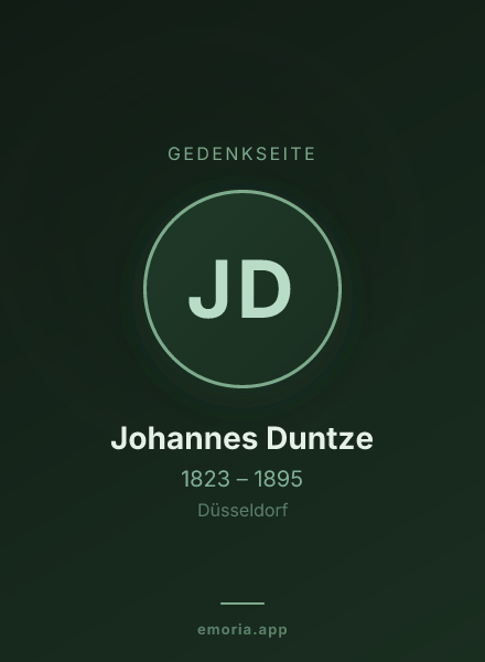 Gedenkportrait von Johannes Duntze
