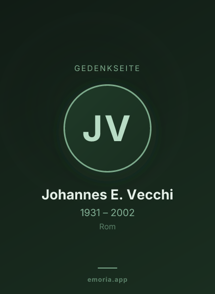 Gedenkportrait von Johannes E. Vecchi