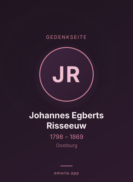 Gedenkportrait von Johannes Egberts Risseeuw