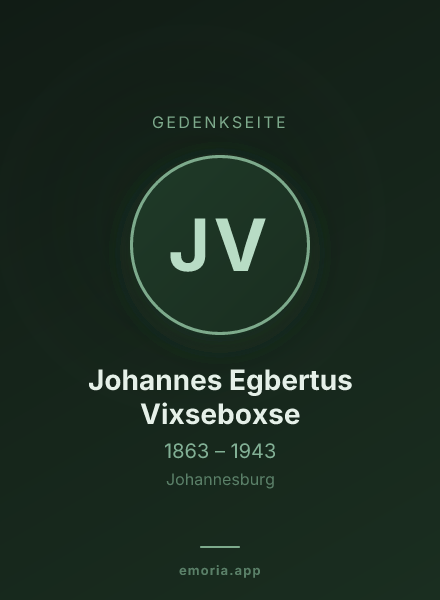 Gedenkportrait von Johannes Egbertus Vixseboxse