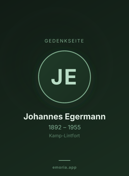Gedenkportrait von Johannes Egermann