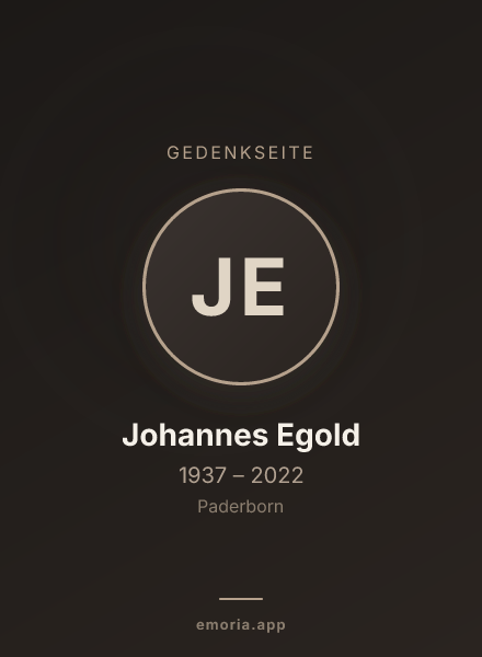Gedenkportrait von Johannes Egold