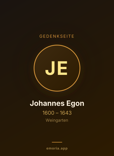 Gedenkportrait von Johannes Egon