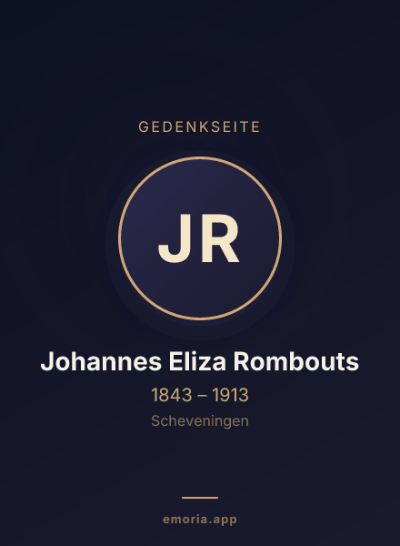 Gedenkportrait von Johannes Eliza Rombouts