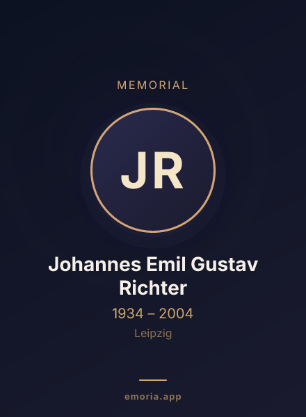 Memorial portrait of Johannes Emil Gustav Richter