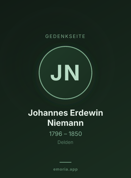 Gedenkportrait von Johannes Erdewin Niemann