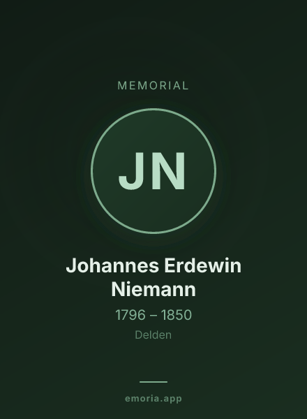 Memorial portrait of Johannes Erdewin Niemann