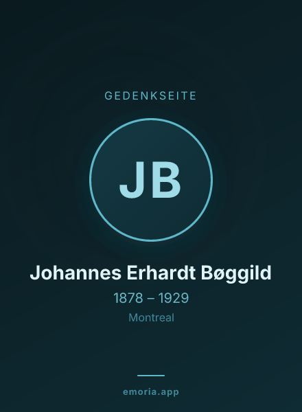 Gedenkportrait von Johannes Erhardt Bøggild