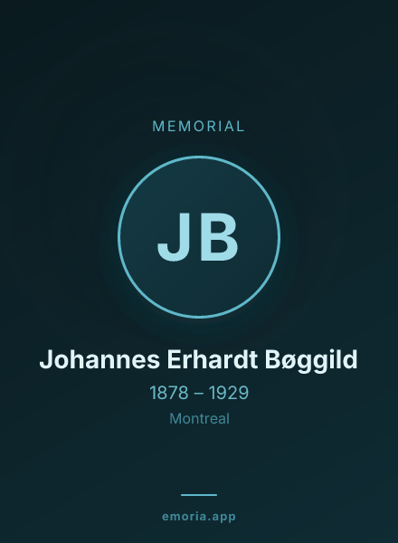 Memorial portrait of Johannes Erhardt Bøggild