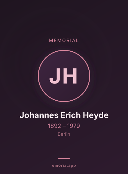 Memorial portrait of Johannes Erich Heyde
