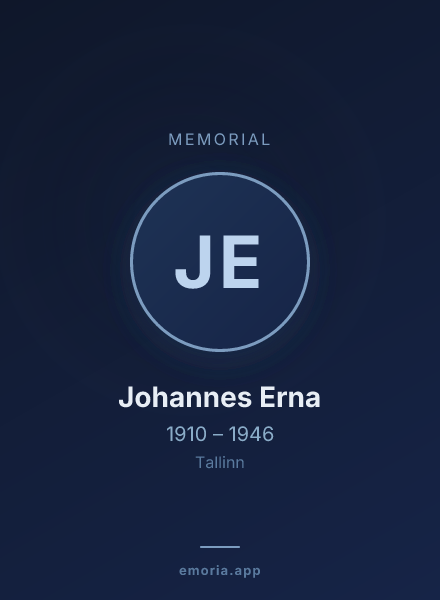 Memorial portrait of Johannes Erna