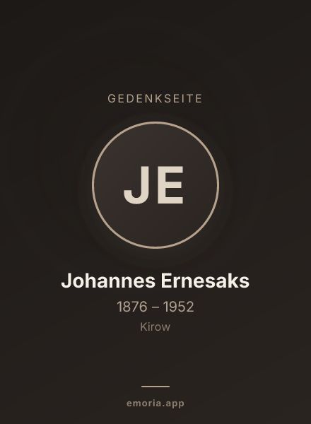 Gedenkportrait von Johannes Ernesaks