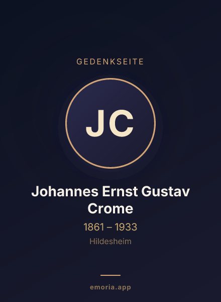 Gedenkportrait von Johannes Ernst Gustav Crome