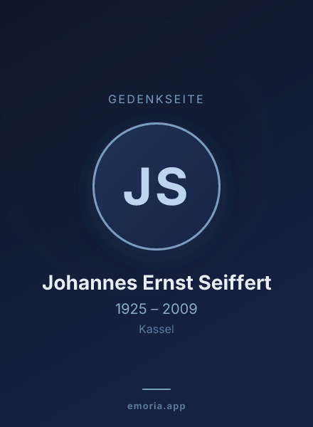 Gedenkportrait von Johannes Ernst Seiffert