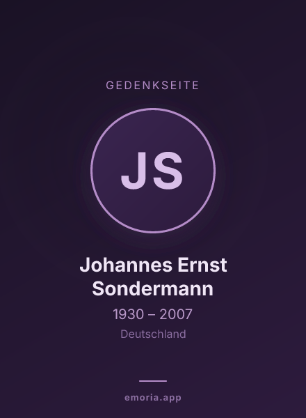 Gedenkportrait von Johannes Ernst Sondermann