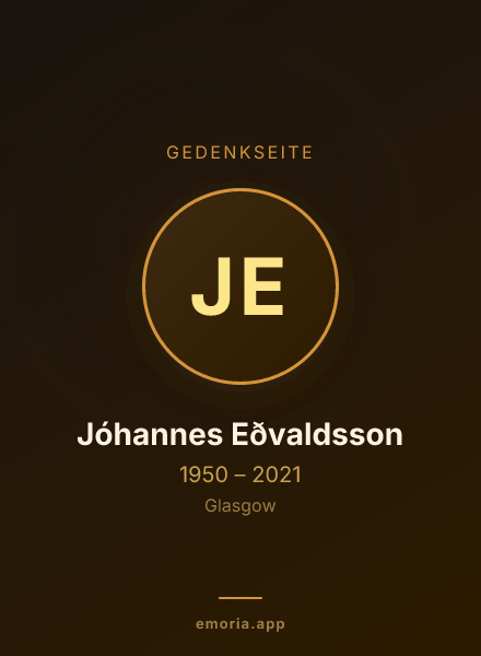 Gedenkportrait von Jóhannes Eðvaldsson