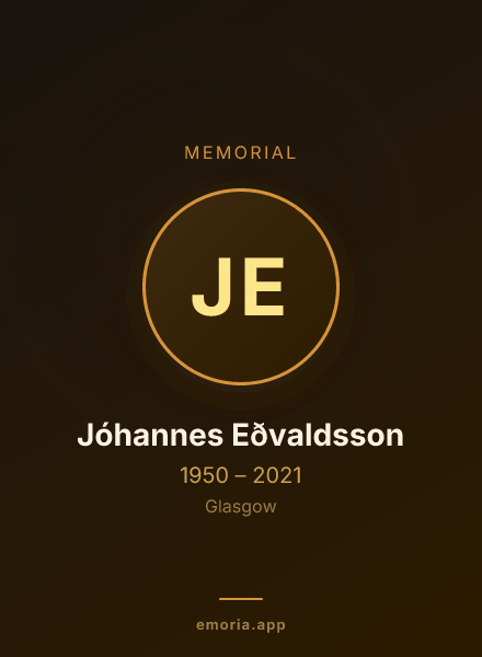 Memorial portrait of Jóhannes Eðvaldsson