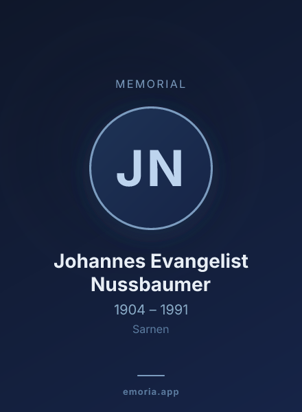 Memorial portrait of Johannes Evangelist Nussbaumer