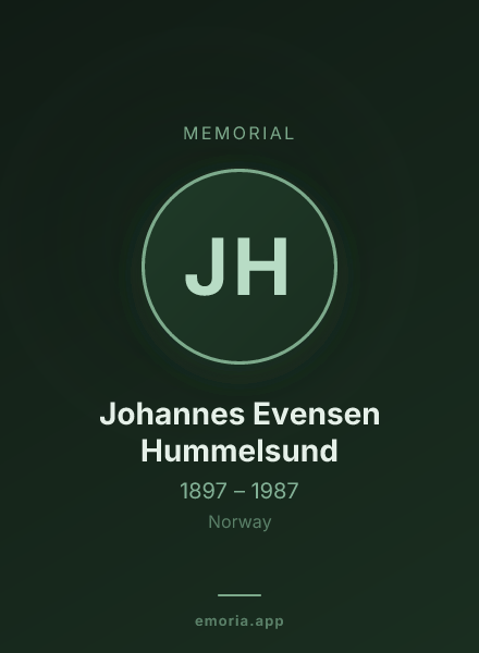 Memorial portrait of Johannes Evensen Hummelsund