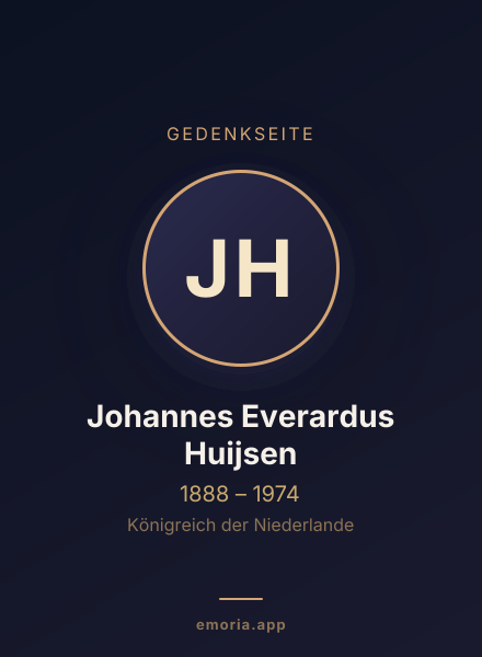 Gedenkportrait von Johannes Everardus Huijsen
