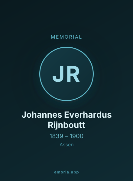 Memorial portrait of Johannes Everhardus Rijnboutt