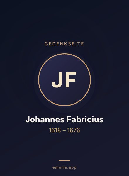 Gedenkportrait von Johannes Fabricius