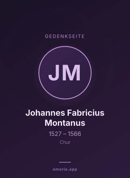 Gedenkportrait von Johannes Fabricius Montanus