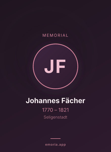 Memorial portrait of Johannes Fächer