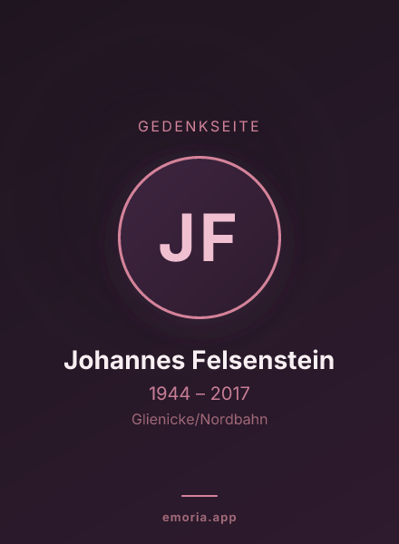 Gedenkportrait von Johannes Felsenstein