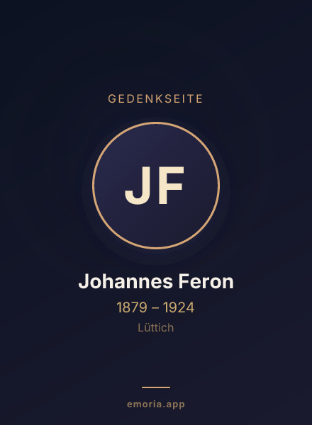 Gedenkportrait von Johannes Feron