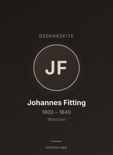 Gedenkportrait von Johannes Fitting
