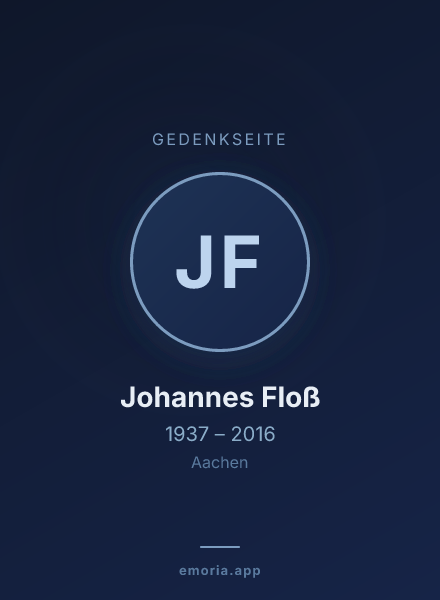 Gedenkportrait von Johannes Floß