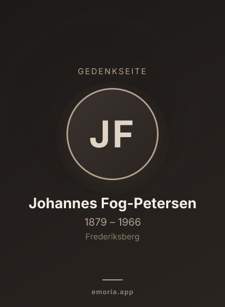 Gedenkportrait von Johannes Fog-Petersen