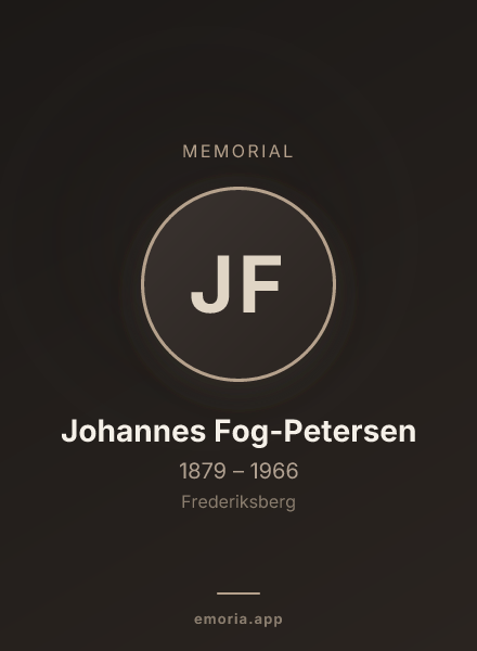 Memorial portrait of Johannes Fog-Petersen
