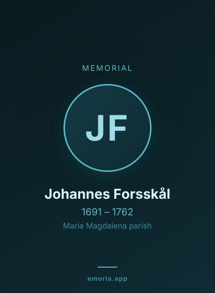 Memorial portrait of Johannes Forsskål