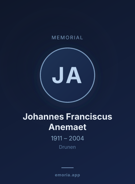 Memorial portrait of Johannes Franciscus Anemaet