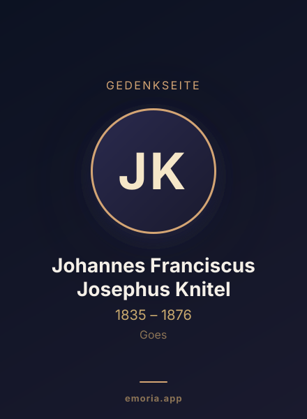 Gedenkportrait von Johannes Franciscus Josephus Knitel