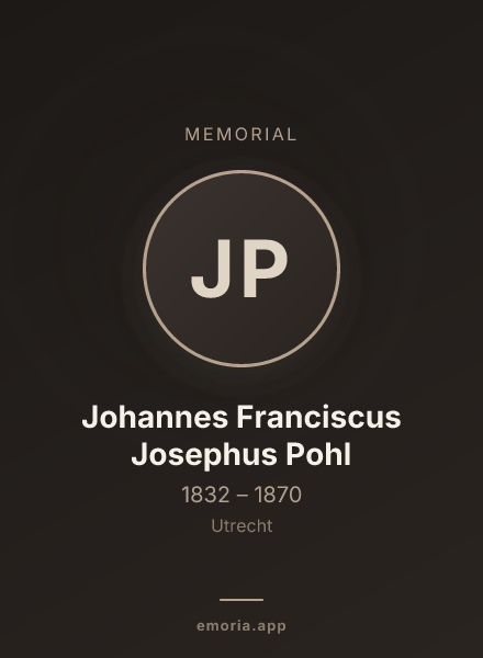 Memorial portrait of Johannes Franciscus Josephus Pohl