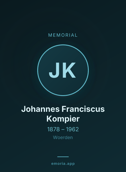Memorial portrait of Johannes Franciscus Kompier