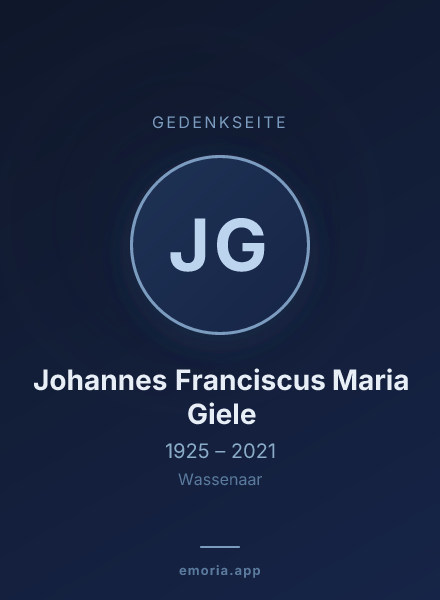 Gedenkportrait von Johannes Franciscus Maria Giele