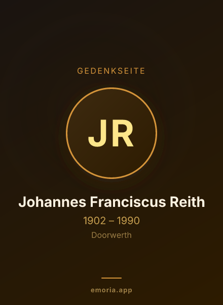 Gedenkportrait von Johannes Franciscus Reith