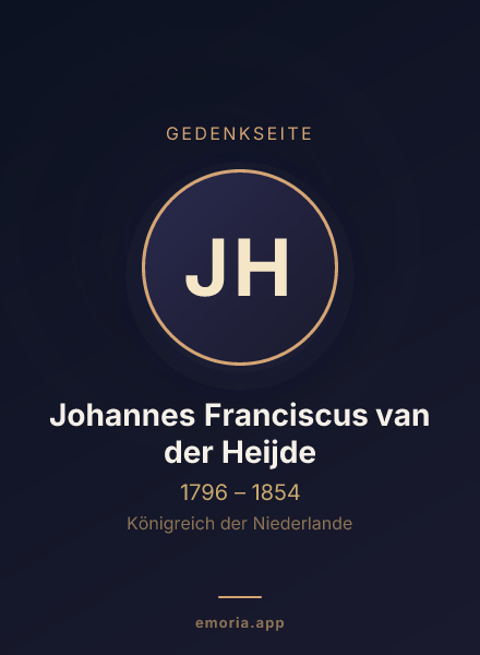 Gedenkportrait von Johannes Franciscus van der Heijde