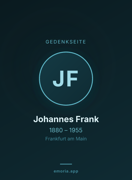 Gedenkportrait von Johannes Frank