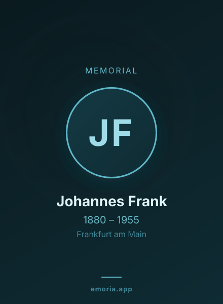 Memorial portrait of Johannes Frank
