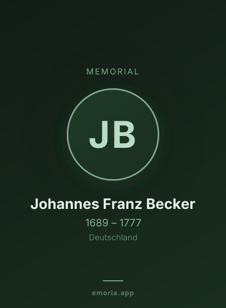 Memorial portrait of Johannes Franz Becker