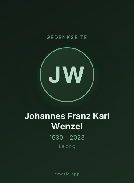 Gedenkportrait von Johannes Franz Karl Wenzel