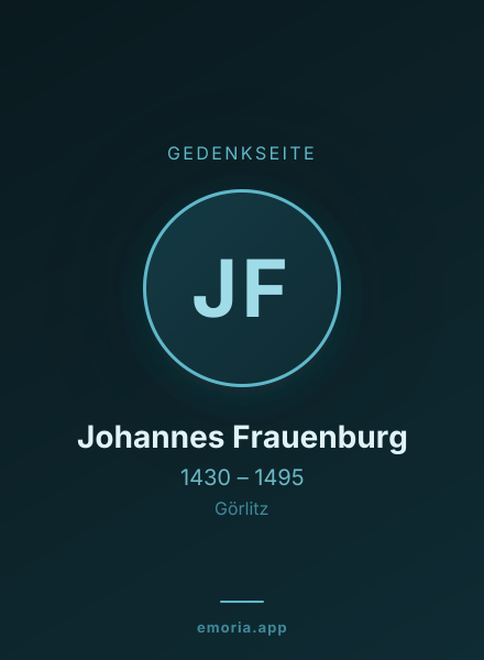 Gedenkportrait von Johannes Frauenburg