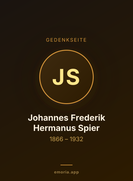 Gedenkportrait von Johannes Frederik Hermanus Spier