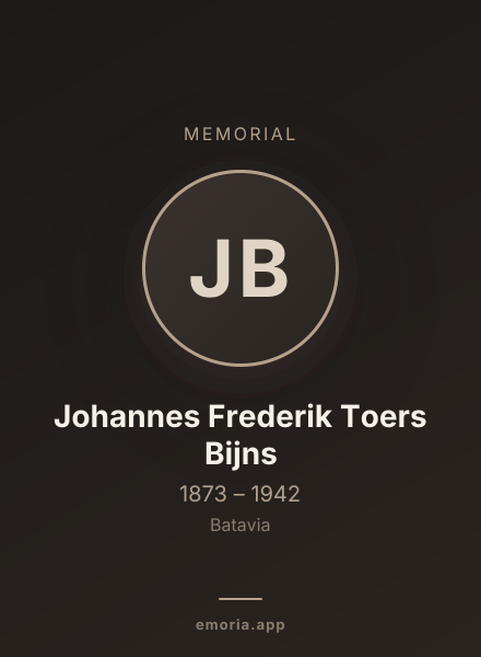 Memorial portrait of Johannes Frederik Toers Bijns