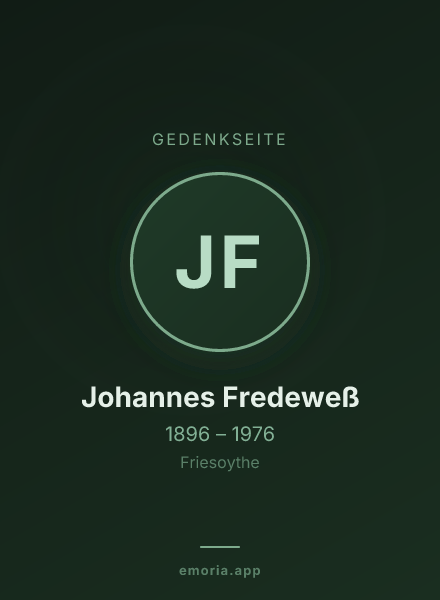 Gedenkportrait von Johannes Fredeweß